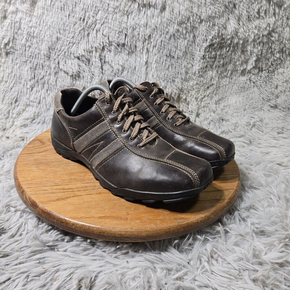 Vintage Y2K Skechers 60488 Men Brown Leather Sneaker Shoe Size 9.5 Loafer Shoes